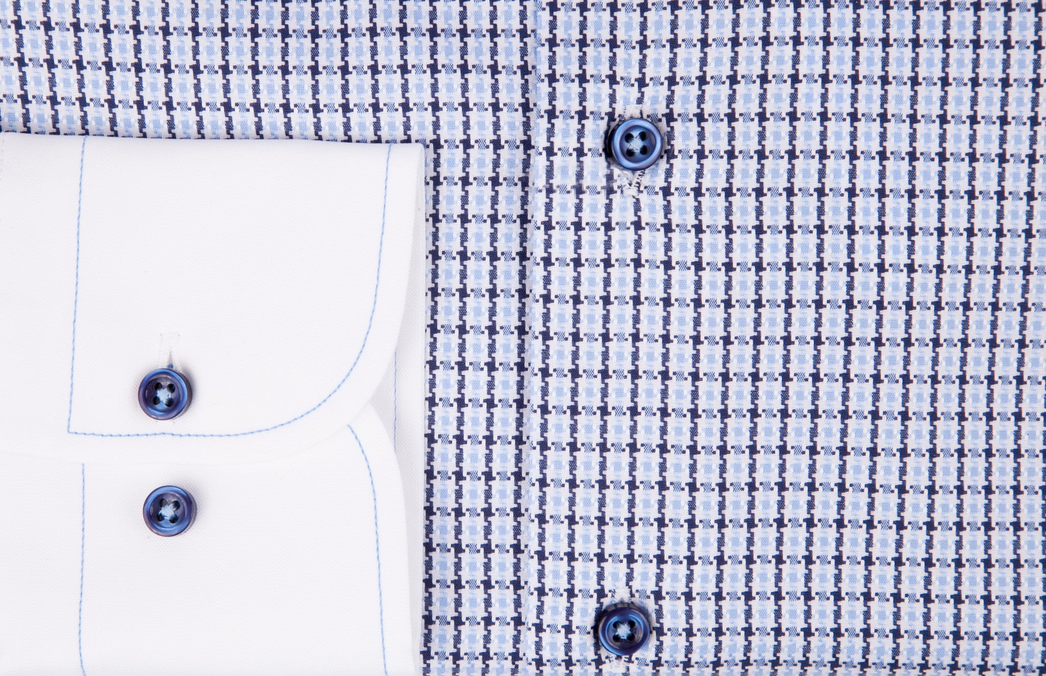 Two-Tone Check Print Cotton Dress Shirt – Anthony Men's